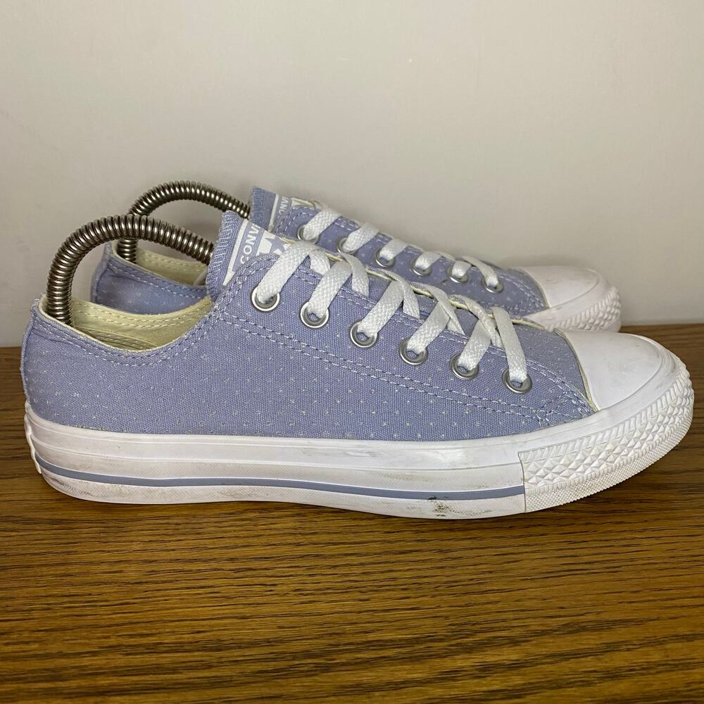 Converse All Star Ox Perforated Low Glacier Grey Canvas Sneakers Womens Size 8